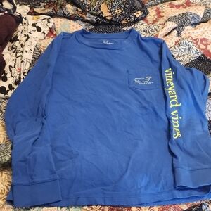 Vineyard Vines Blue Shirt with Yellow Logo